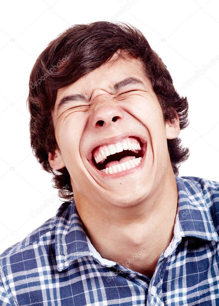 Laughing man closeup