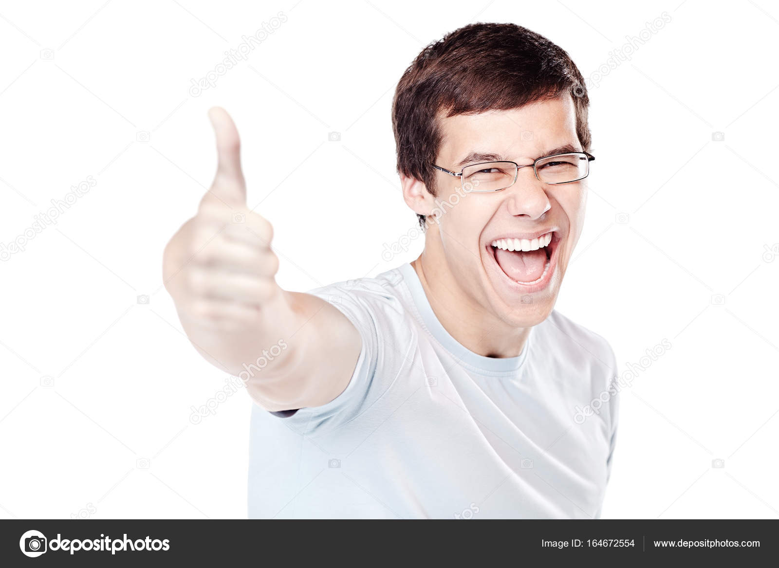 Guy Showing Thumbs Up Sign Stock Photo C Furtaev 164672554