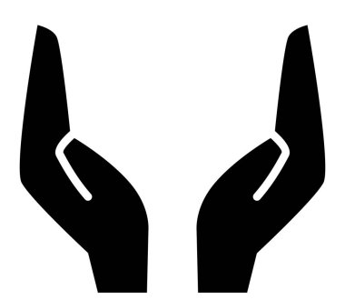 Vektör simgesi iki destekleyici elleri