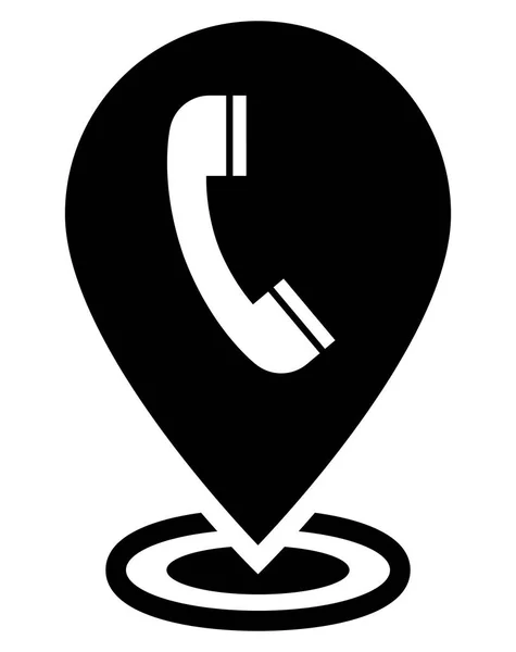 Telephone map pointer icon — Stock Vector