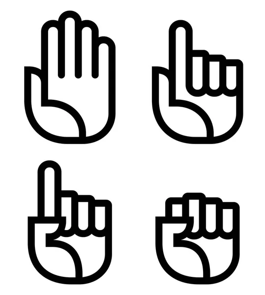 Hand Vector Icons Set — Stock Vector
