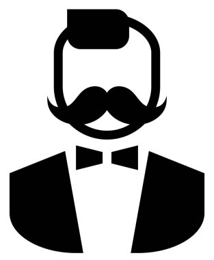 Bıyıklı adam vektör simgesi