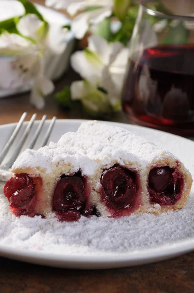 Piece of cherry pie — Stock Photo, Image