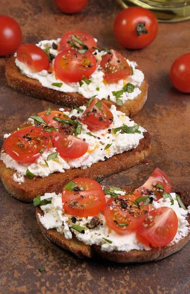 Bruschetta ricotta ile — Stok fotoğraf