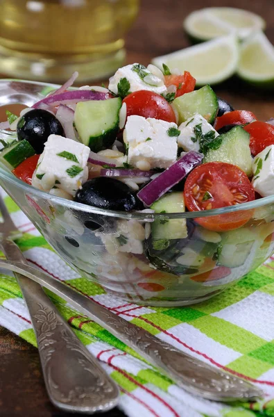 Salada grega com Orzo — Fotografia de Stock