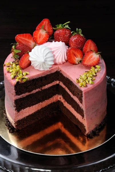 ストロベリームースケーキ — ストック写真