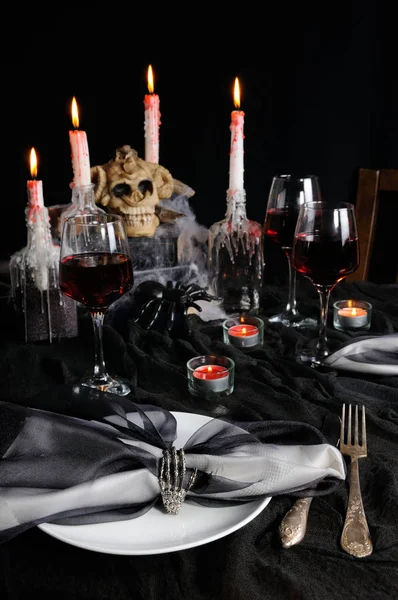 Table setting for Halloween — Stock Photo, Image