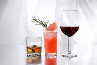 drinks on a table on a light background clipart