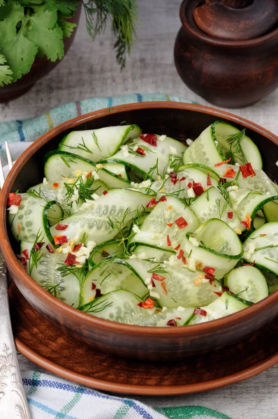 Pittige komkommer salade — Stockfoto