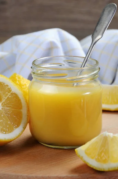 stock image lemon kurd - custard on fruit juice