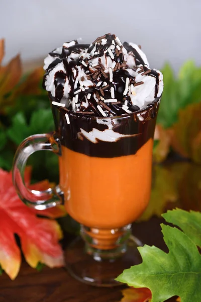 Bebida de chocolate de abóbora — Fotografia de Stock