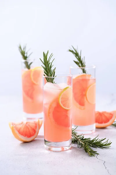 Färsk Lime Och Rosmarin Kombination Med Färsk Grapefruktjuice Och Tequila — Stockfoto