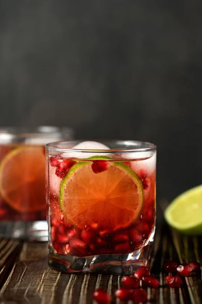 Pomegranate Gimlet Gin Based Cocktail Lime Juice Gin Can Replaced — Stock Photo, Image