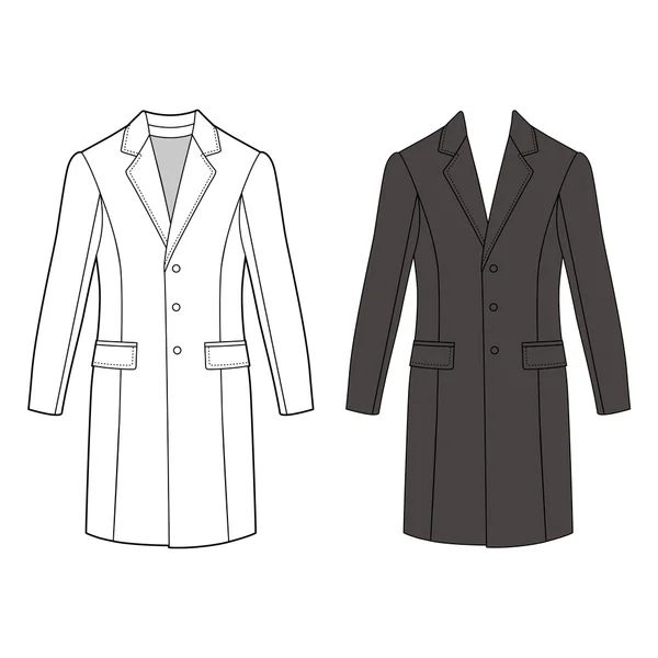 Мужское пальто (вид спереди) ) — стоковый вектор