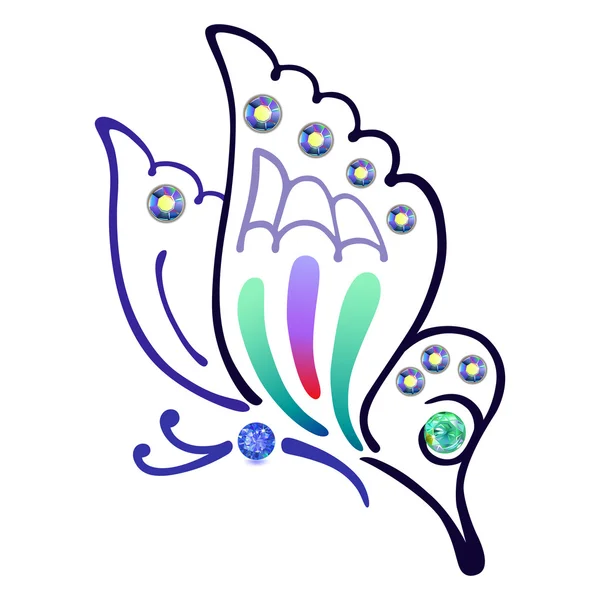 Logo mariposa de colores — Vector de stock