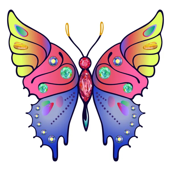 Butterfly färgade logotypen — Stock vektor