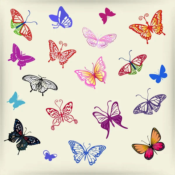 Butterfly logotyp Set — Stock vektor