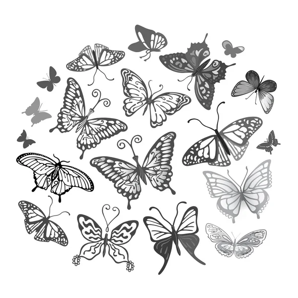 Ensemble de logo papillon — Image vectorielle