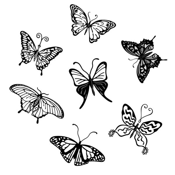 Ensemble de logo papillon — Image vectorielle