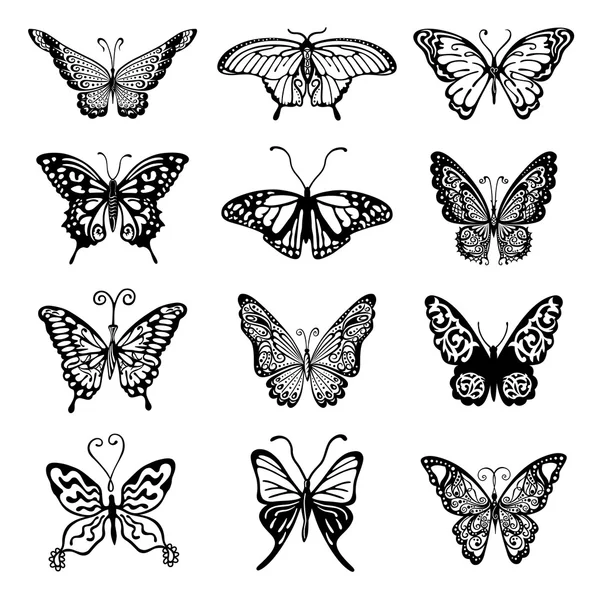 蝶のロゴを設定 — ストックベクタ