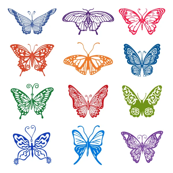 Conjunto de logotipo de mariposa — Vector de stock