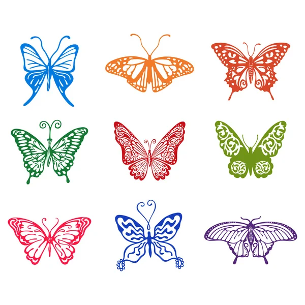 Conjunto de logotipo de mariposa — Vector de stock