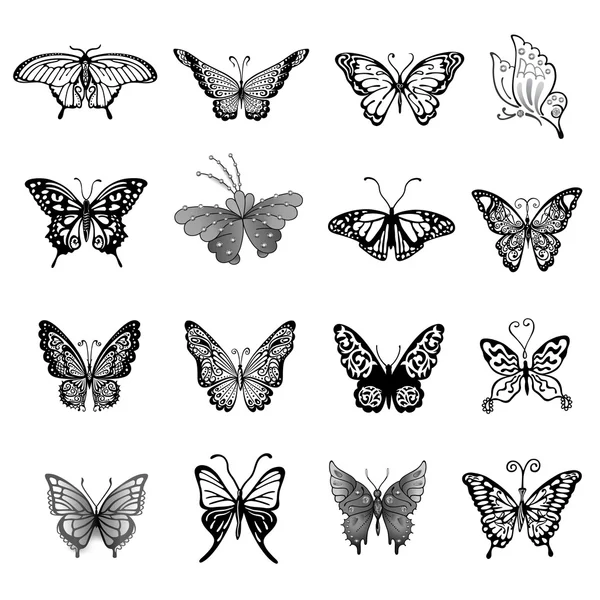 Set logo farfalla — Vettoriale Stock