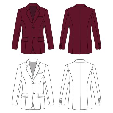 Man's buttoned jacket clipart