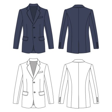 Man's buttoned jacket clipart