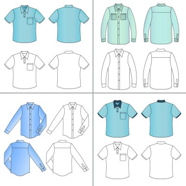 Man's shirt set clipart