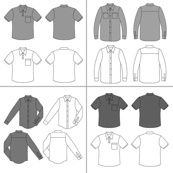 Camisa de hombre conjunto — Vector de stock