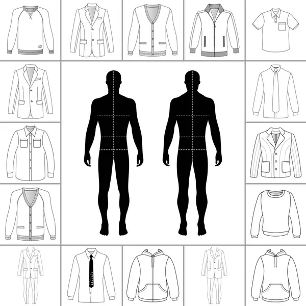 男性の服セット — ストックベクタ