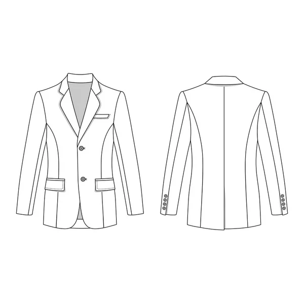 Chaqueta abotonada hombre — Vector de stock