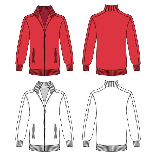 Chaqueta con cremallera — Vector de stock