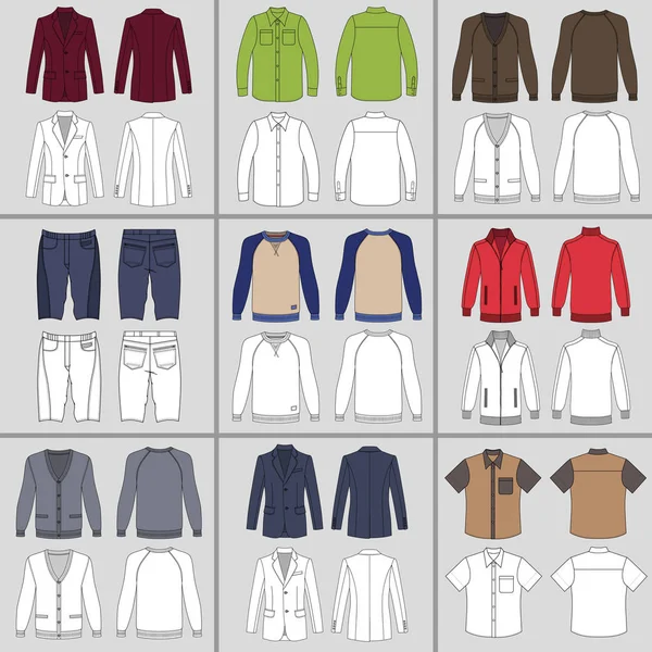 Conjunto de ropa para hombres — Vector de stock