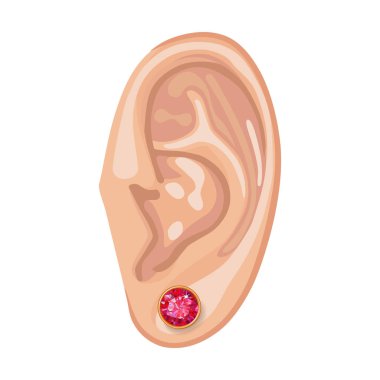 Human ear & earring clipart