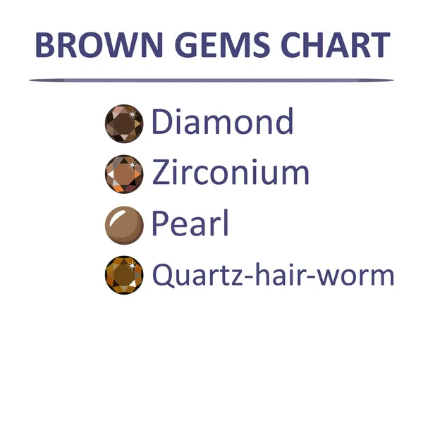 Gems brown color chart — Stock Vector