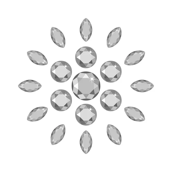 分散孤立的白色背景上的宝石 — 图库矢量图片