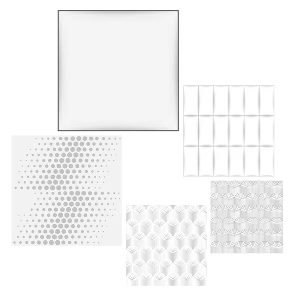 Grey white seamless background set — Stock Vector