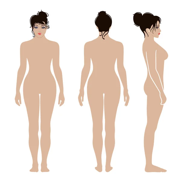 Naked standing woman — Stock Vector