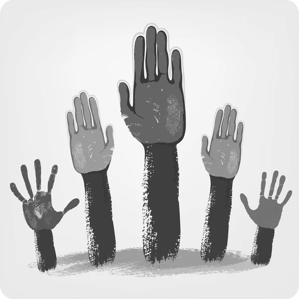 Voting grey hands — Stock Vector