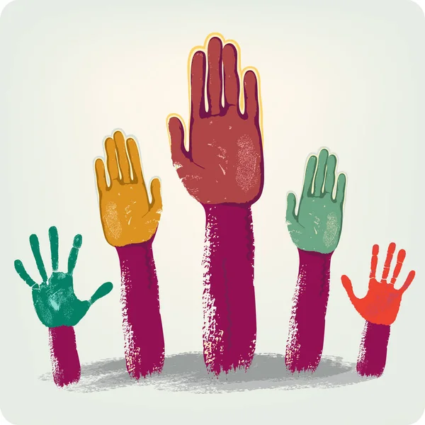 Farbige Hände beim Wählen — Stockvektor
