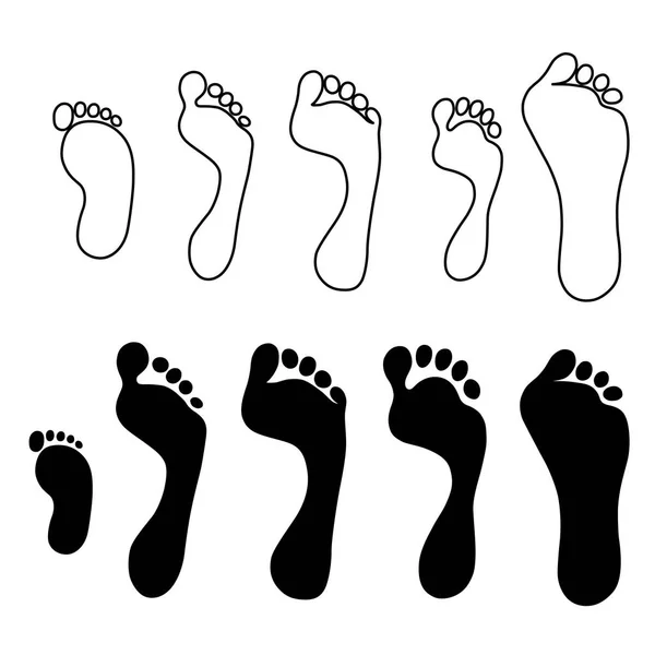Set generation hand foot prints — Stock Vector
