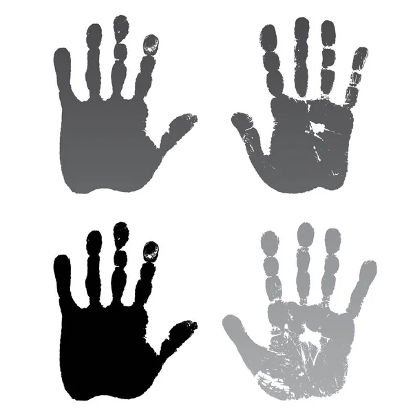 Old man's four hand prints — Stock Vector
