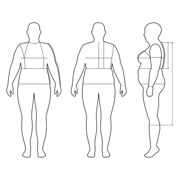 Overzicht staande vrouw — Stockvector