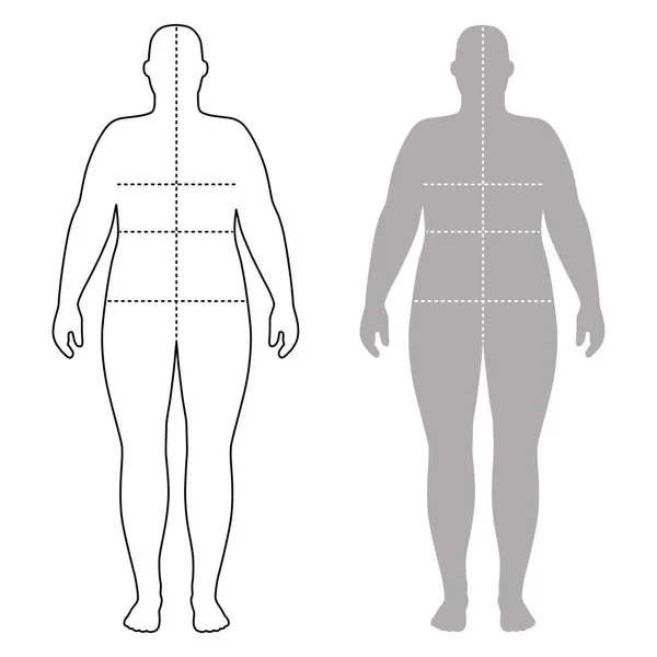 개요 서 있는 여자 — 스톡 벡터