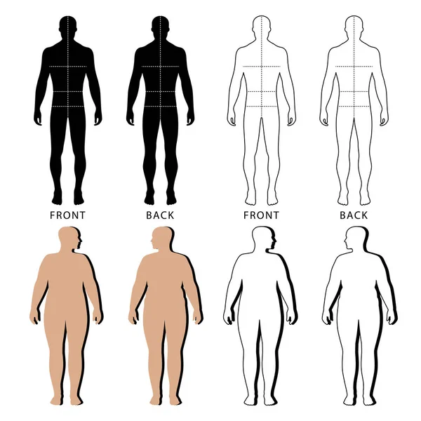 Esboçado de pé homem, mulher —  Vetores de Stock