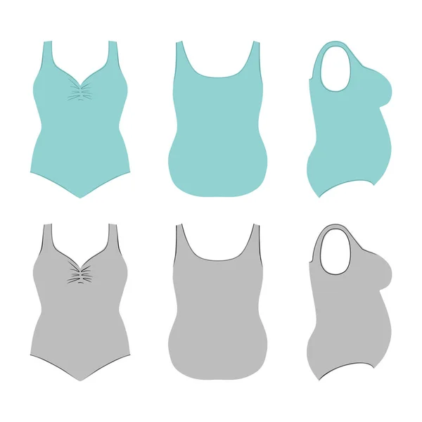 Swimsuits flat set — Stock Vector