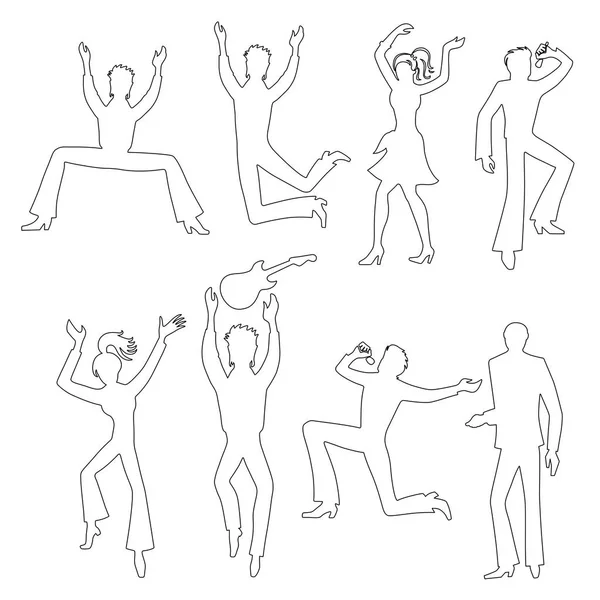 Tanečníci, zpěváci (muž, žena) set — Stockový vektor