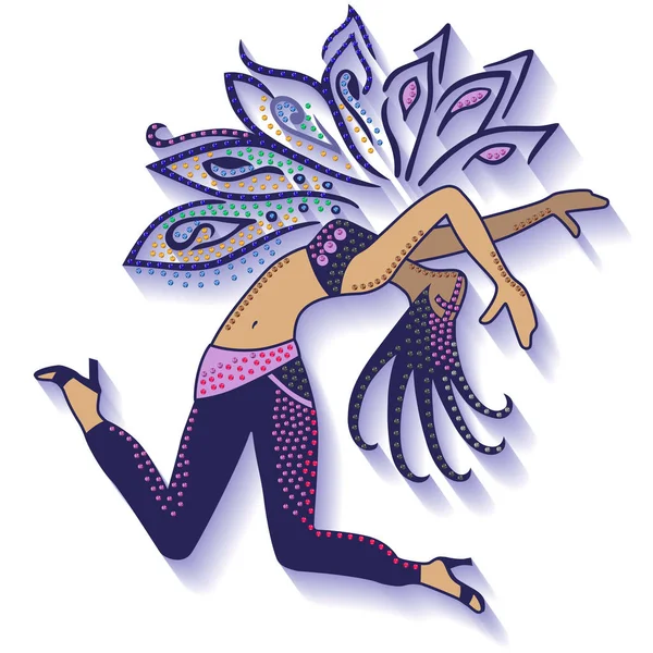 Žena performer tanečnice — Stockový vektor